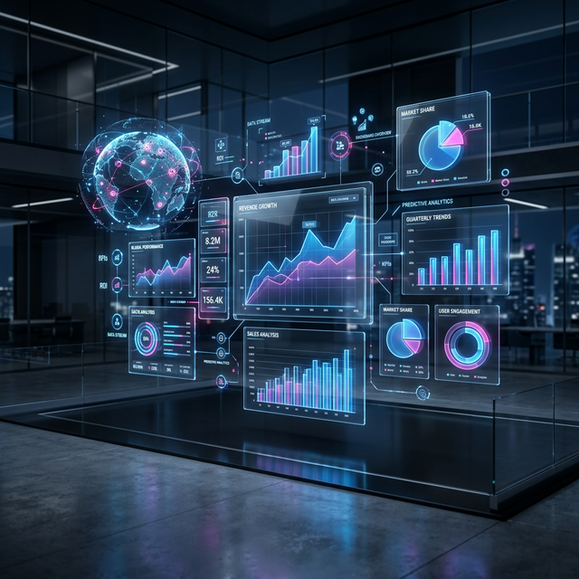 Technology Interface - Abstract digital grid showing data visualization